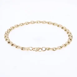 Pamono Modern 18 Karat Yellow Gold Oval Twisted Links Bracelet><noscript><img width=