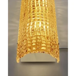 Pamono Modern Amber Cocodrile Murano Glass Wall Sconce by Simoeng><noscript><img width=