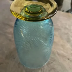 Best Pamono Modern Blue and Yellow Murano Glass Vase by Carlo Moretti, 1980s