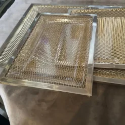 Pamono Modern Brass and Acrylic Trays in the style of Dior Home, 1970s, Set of 3><noscript><img width=