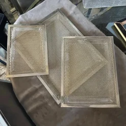 Pamono Modern Brass and Acrylic Trays in the style of Dior Home, 1970s, Set of 3><noscript><img width=