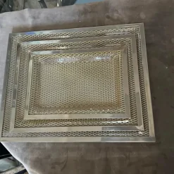 Pamono Modern Brass and Acrylic Trays in the style of Dior Home, 1970s, Set of 3><noscript><img width=