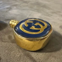 Pamono Modern Brass and Enamel Scent Bottles from Gucci, 1980s, Set of 2