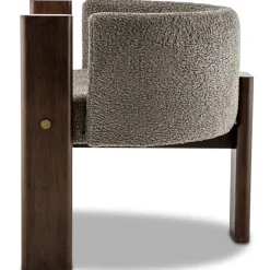 Outlet Pamono Modern Brass and Grey Boucle Malta 3 Leg Dining Chair by Egg Designs