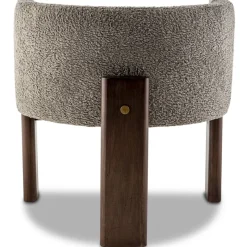 Outlet Pamono Modern Brass and Grey Boucle Malta 3 Leg Dining Chair by Egg Designs