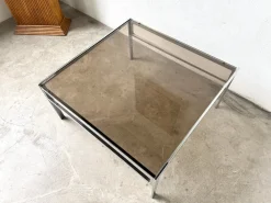 Pamono Modern Chrome and Smoked Glass Coffee Table, 1970><noscript><img width=