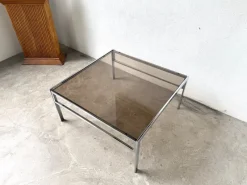 Pamono Modern Chrome and Smoked Glass Coffee Table, 1970><noscript><img width=