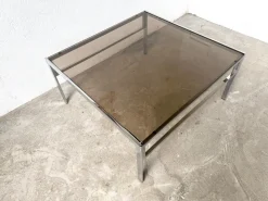 Pamono Modern Chrome and Smoked Glass Coffee Table, 1970><noscript><img width=