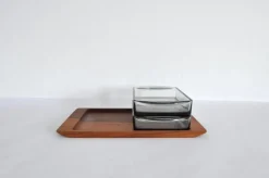 Sale Pamono Modern Danish Teak Serving Tray with Glass Bowls by Wiggers, Denmark, 1960s, Set of 3