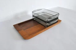 Sale Pamono Modern Danish Teak Serving Tray with Glass Bowls by Wiggers, Denmark, 1960s, Set of 3