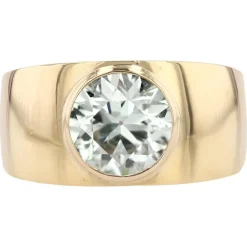 Outlet Pamono Modern French Diamond 18 Karat Yellow Gold Bangle Ring