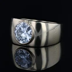 Outlet Pamono Modern French Diamond 18 Karat Yellow Gold Bangle Ring