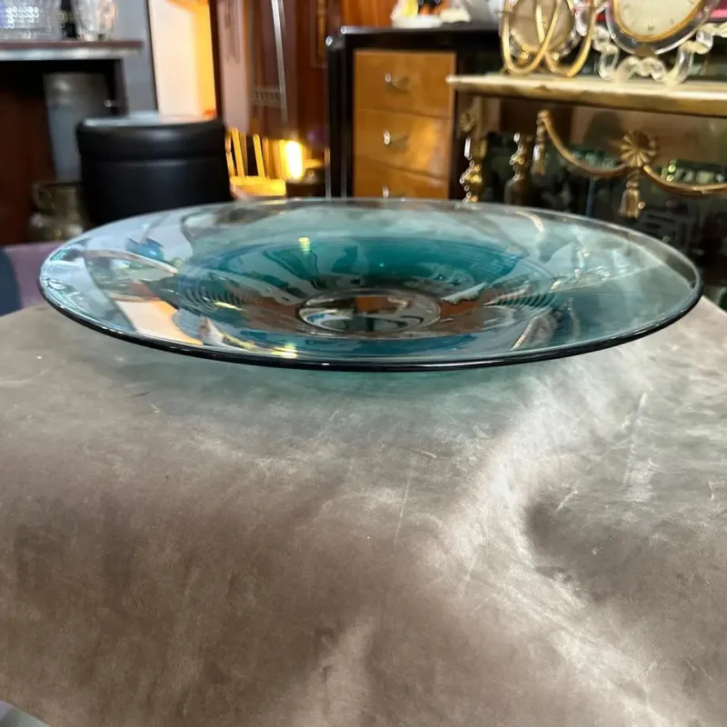 Pamono Modern Green and Black Murano Glass Centerpiece from Veart, 1980s> Dinnerware Accessories
