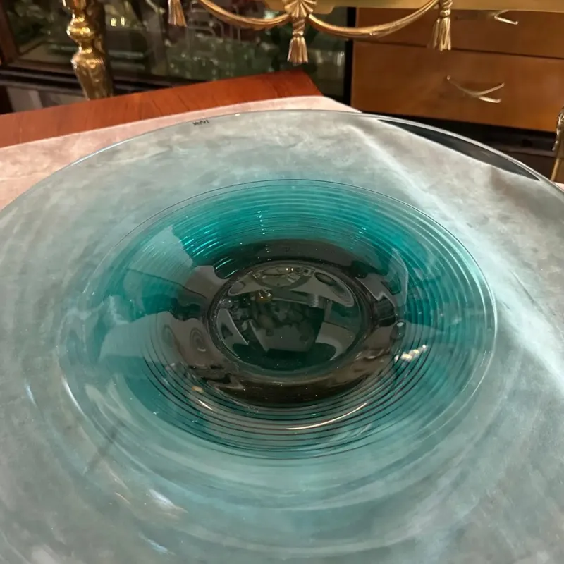 Pamono Modern Green and Black Murano Glass Centerpiece from Veart, 1980s> Dinnerware Accessories