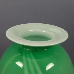 Clearance Pamono Modern Green and White Striped Murano Glass Vase by Carlo Moretti, 1970s