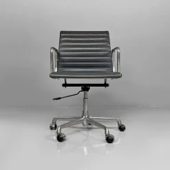 New Pamono Modern Italian Leather Office Chairs by Charles and Ray Eames for ICF, 1970s, Set of 2