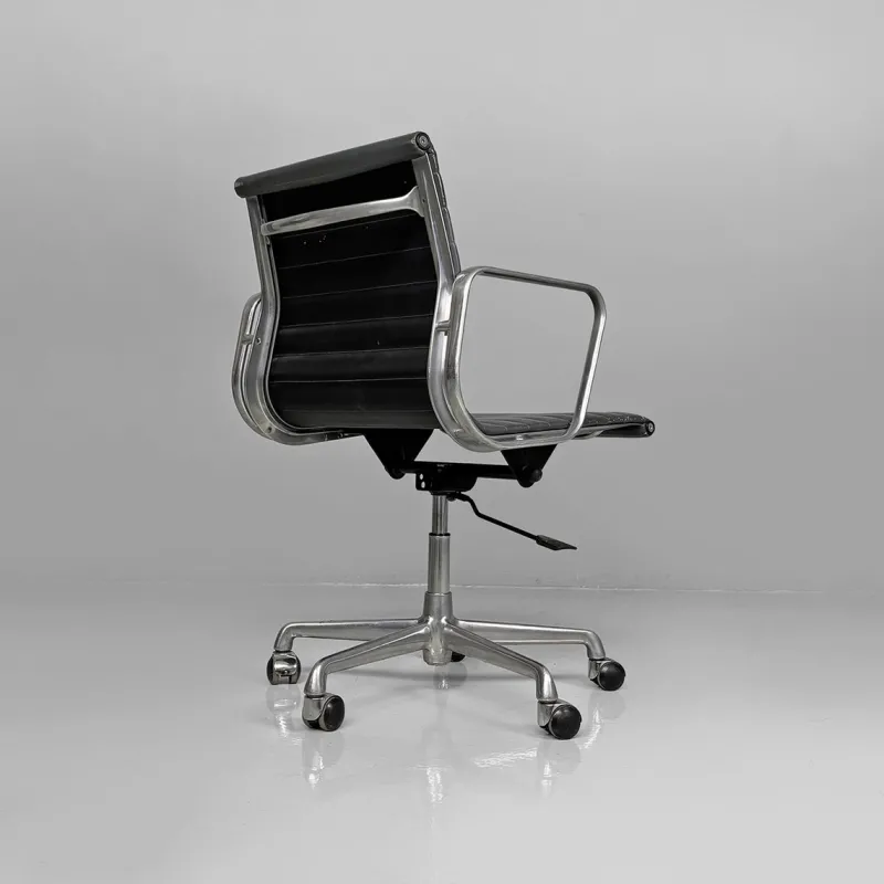 New Pamono Modern Italian Leather Office Chairs by Charles and Ray Eames for ICF, 1970s, Set of 2