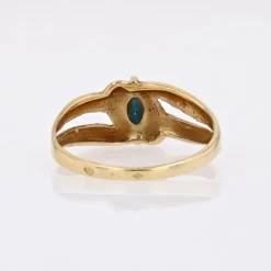 New Pamono Modern Marquise Sapphire 18 Karat Yellow White Gold Ring