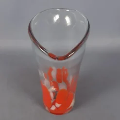 Clearance Pamono Modern Red and White Spotted Murano Glass Vase, 1970s