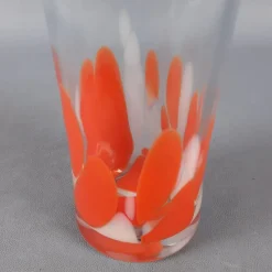 Clearance Pamono Modern Red and White Spotted Murano Glass Vase, 1970s