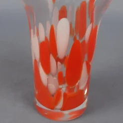 Clearance Pamono Modern Red and White Spotted Murano Glass Vase, 1970s