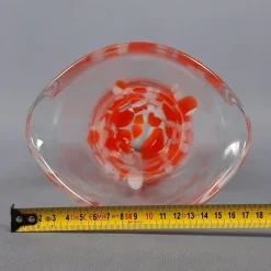 Clearance Pamono Modern Red and White Spotted Murano Glass Vase, 1970s