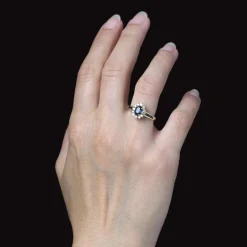 New Pamono Modern Sapphire and Diamonds Ring in 18 Karat Yellow Gold
