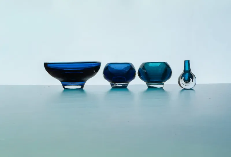 Pamono Modern Scandinavian Sommerso Glass by Mona Morales, 1960s, Set of 4> Glassware
