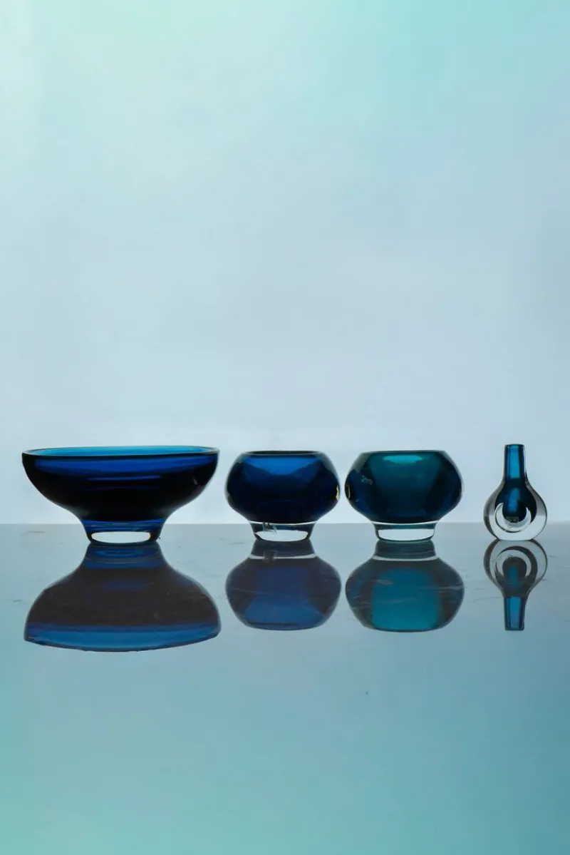 Pamono Modern Scandinavian Sommerso Glass by Mona Morales, 1960s, Set of 4> Glassware