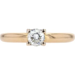Online Pamono Modern Second-Hand Diamond 18 Karat Yellow Gold Solitaire Ring