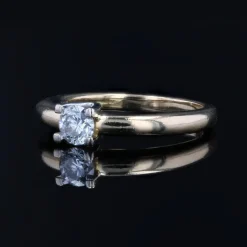 Online Pamono Modern Second-Hand Diamond 18 Karat Yellow Gold Solitaire Ring