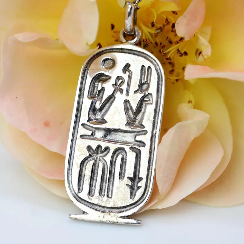 New Pamono Modern Silver Egyptian Cartouche Pendant