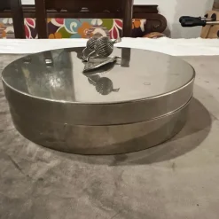 Pamono Modern Silver Plated Round Jewelry Box by Renzo Casati Firenze, 1970s><noscript><img width=