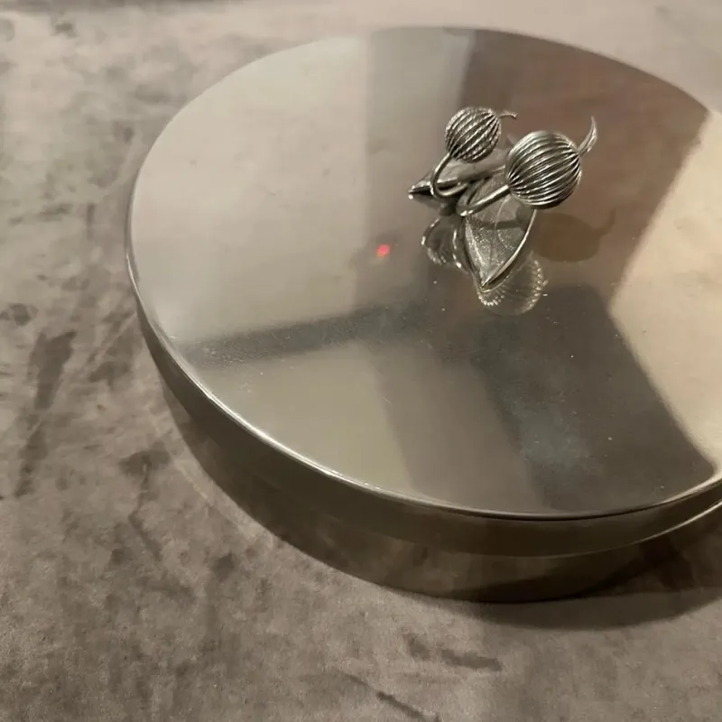 Pamono Modern Silver Plated Round Jewelry Box by Renzo Casati Firenze, 1970s> Dinnerware Accessories