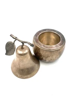 Pamono Modern Silver-Plated Pear Wine Cooler / Ice Bucket from Teghini Firenze, Italy, 1970s><noscript><img width=