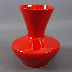 Pamono Modern Space Age Red Ceramic Vase by Pietro Arosio for Parravicini, 1970s><noscript><img width=