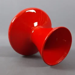 Pamono Modern Space Age Red Ceramic Vase by Pietro Arosio for Parravicini, 1970s><noscript><img width=