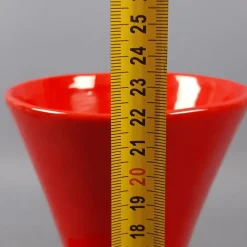 Pamono Modern Space Age Red Ceramic Vase by Pietro Arosio for Parravicini, 1970s><noscript><img width=
