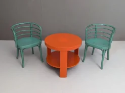 New Pamono Modern Viennese Set Thonet B 246 Chairs & T 142 Table by Josef Frank, 1930s, Set of 3