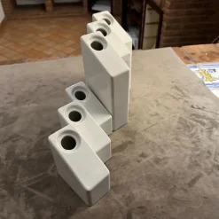 Pamono Modern White Ceramic Design Vases by Enzo Bicchioli for Il Picchio, 1970s, Set of 2><noscript><img width=