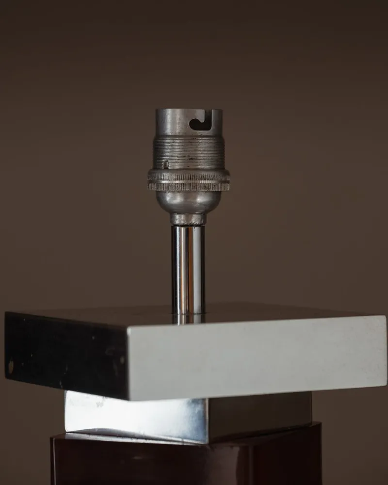 Pamono Modernist Aluminum and Resin Lamp, 1970s> Table Lamps