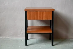 Pamono Modernist Bedside Table in Wood and Metal, 1960s><noscript><img width=
