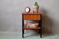 Pamono Modernist Bedside Table in Wood and Metal, 1960s><noscript><img width=