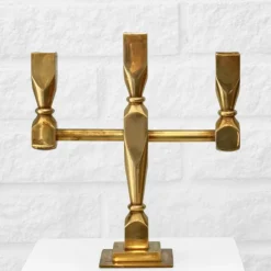 Online Pamono Modernist Brass Candelabra from Metallöjden Gusum, Sweden, 1960s