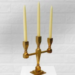 Online Pamono Modernist Brass Candelabra from Metallöjden Gusum, Sweden, 1960s