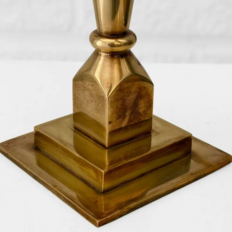 Online Pamono Modernist Brass Candelabra from Metallöjden Gusum, Sweden, 1960s