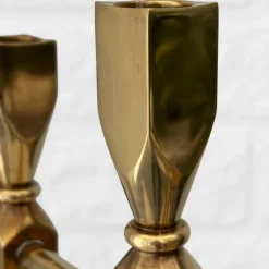 Online Pamono Modernist Brass Candelabra from Metallöjden Gusum, Sweden, 1960s