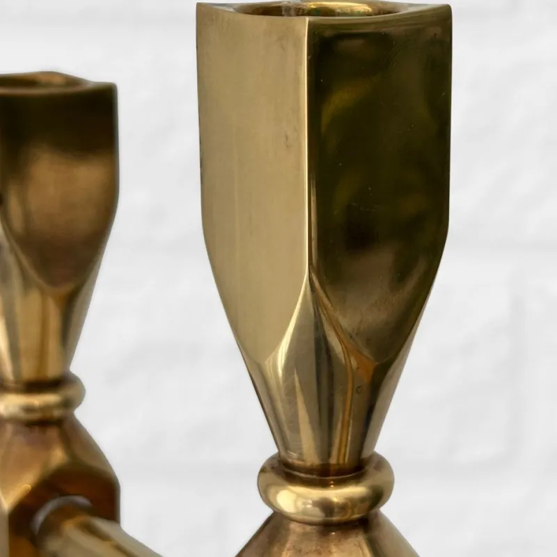 Online Pamono Modernist Brass Candelabra from Metallöjden Gusum, Sweden, 1960s