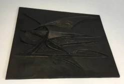 Clearance Pamono Modernist Cast Iron Fireback by G. Lecoff, 1950s