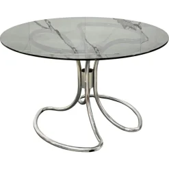 Pamono Modernist Dining Table in Steel attributed to Giotto Stoppino, 1970s> Dining Tables & Sets
